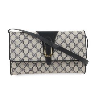 Gucci Flap Convertible GG Blue Coated Canvas Bag